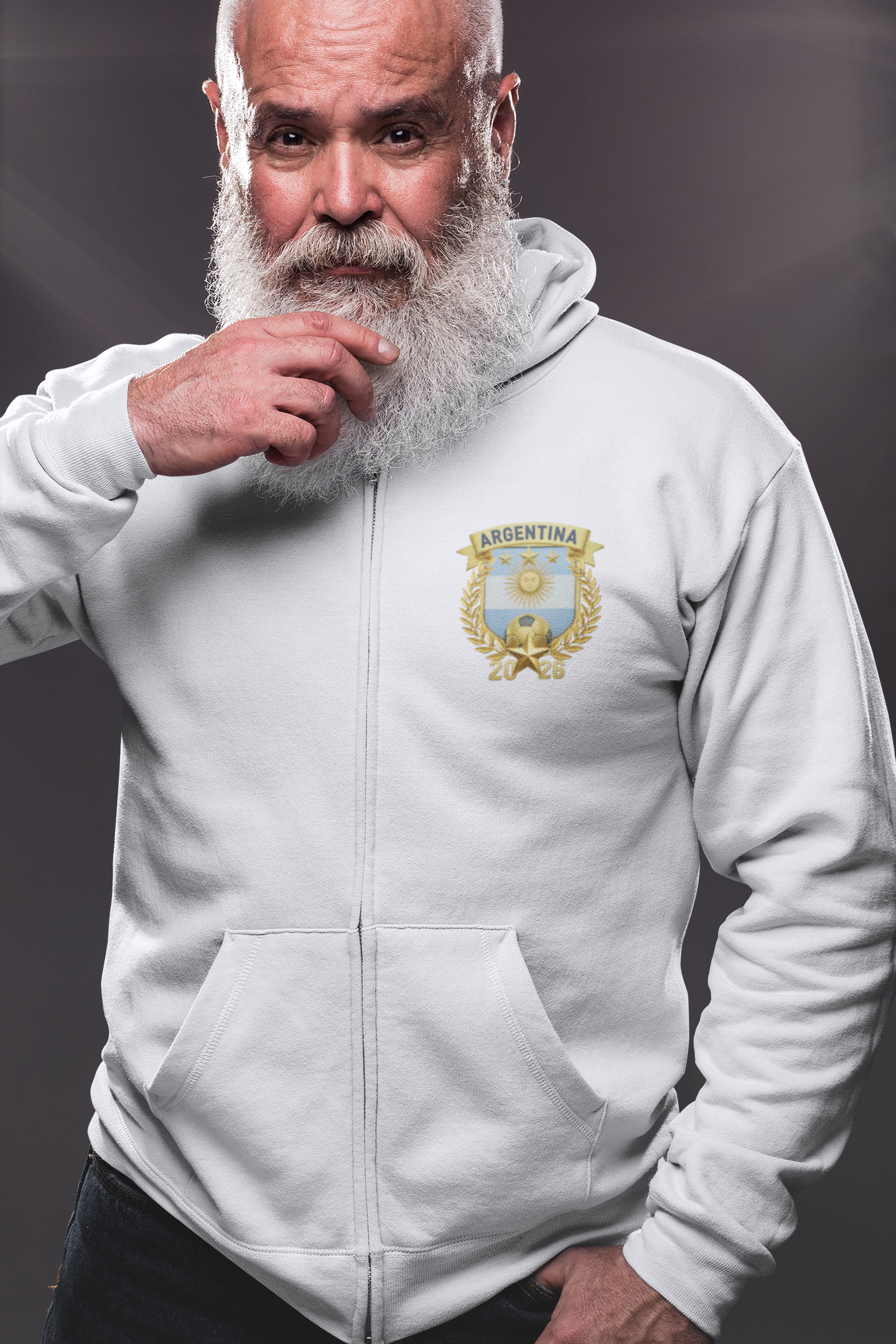 Sudadera Fútbol Nacional Argentina Con Capucha y Cierre - Colección Laureles Dorados 2026