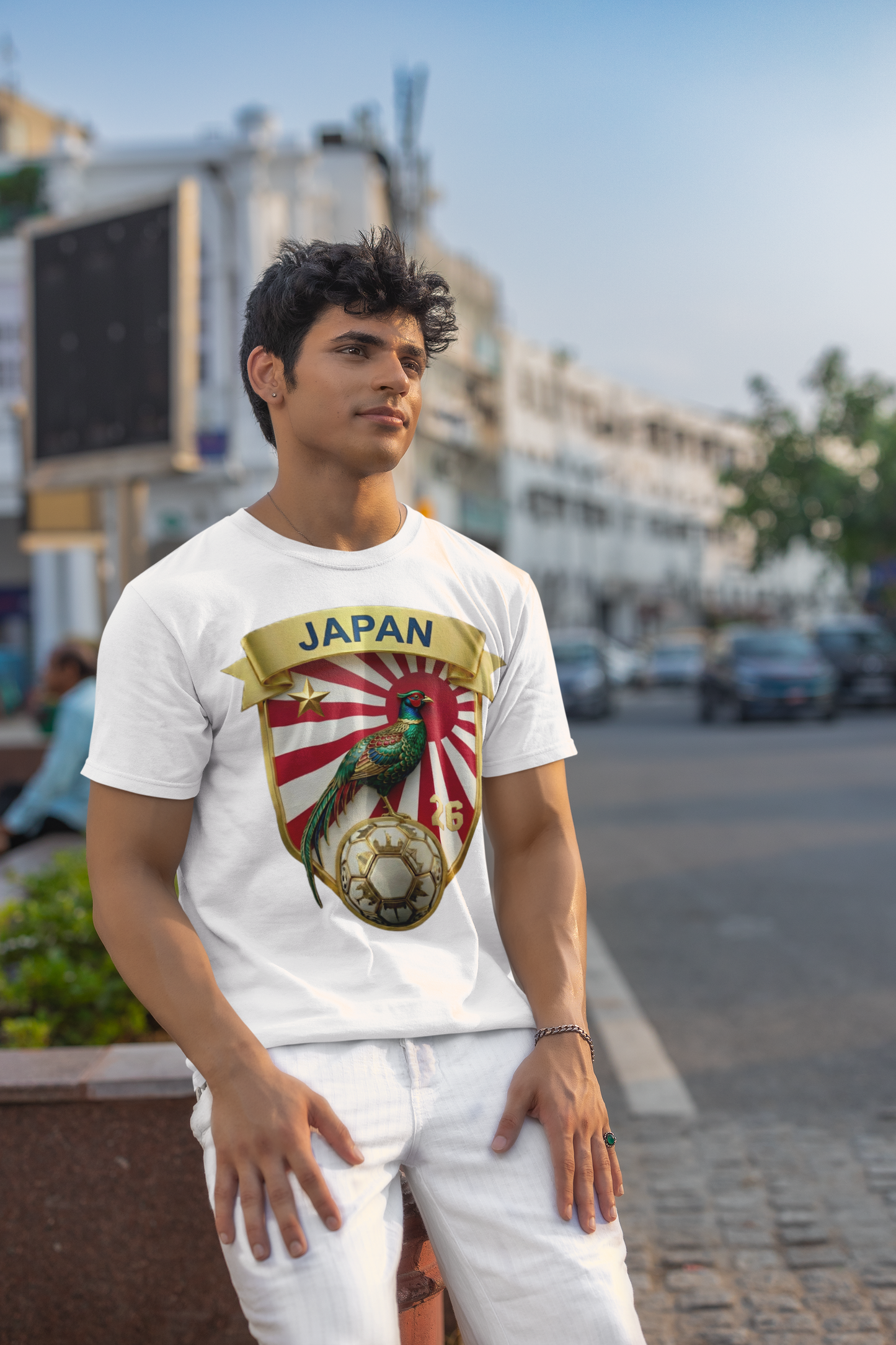 Camiseta Fútbol Nacional Japón Balón Blanco - Primera Estrella Mundialista